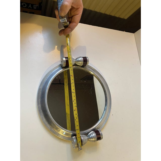 Silver Streamline Bauhaus Plateau Mirror Tray, 1930s For Sale - Image 8 of 9