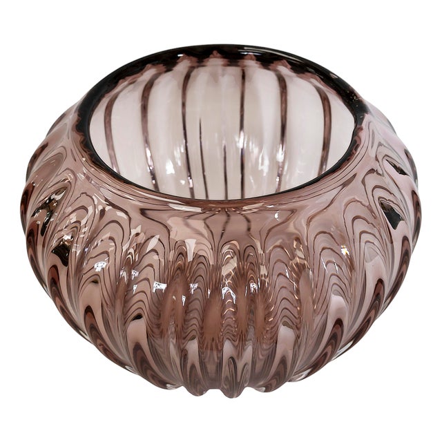 Large Handmade Purple Murano Glass Vase from Toso, 1980s For Sale - Image 3 of 9