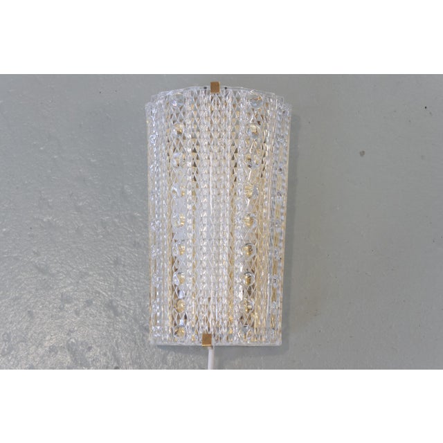 Mid-Century Danish Glass and Brass Sconce by Carl Fagerlund for Orrefors, 1960s For Sale - Image 15 of 15