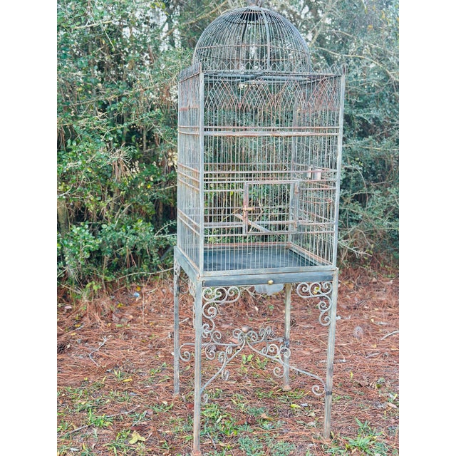 Charcoal Enormous Vintage Maitland Smith Birdcage For Sale - Image 8 of 11