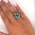 Early 20th Century GIA Certified Oval Cut 9.5 Carat Natural Aquamarine Vintage Retro Ring, Size 8 For Sale - Image 5 of 7