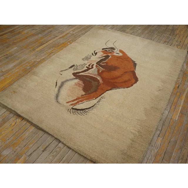 Beige Artistic Beige Color Animal Pattern Vintage Art Deco Olga Fisch Design Ecuadorian For Sale - Image 8 of 12