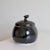 Signed Studio Pottery Lidded Ceramic Round Jar With Abstract Floral Finial in Monochromatic Black Glaze For Sale - Image 10 of 16
