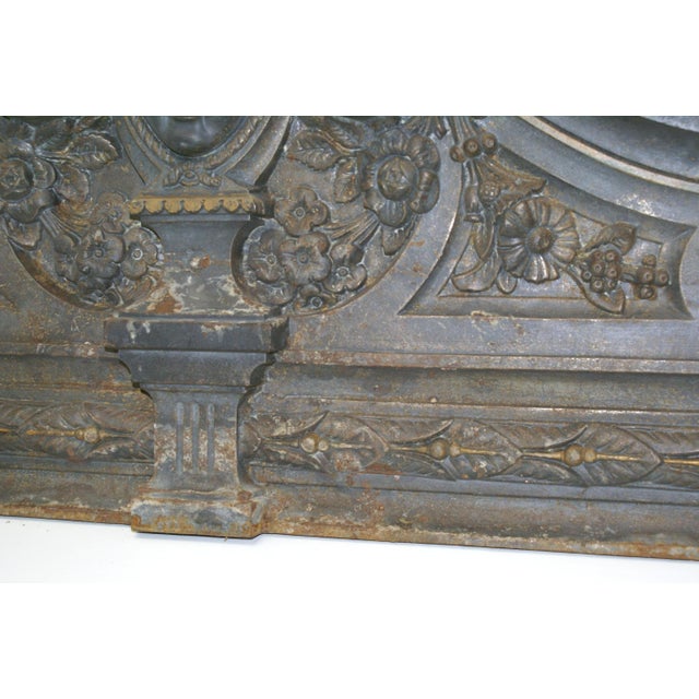 Antique Heavy Cast Iron Metal Architectural Garden Ornament Pediment For Sale In Wichita - Image 6 of 14