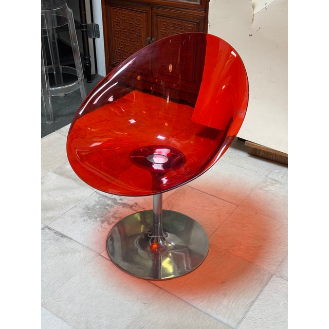 Design Plus Gallery presents a Red Ero/S Swivel Chair by Philippe Starck for Kartell. This Kartell Swivel chair is an...