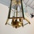 English Hexagonal Beveled Glass Brass Lantern, Flush Mount For Sale - Image 3 of 9