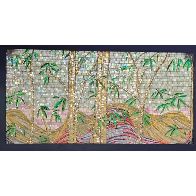 1990s Contemporary Handcrafted Polychrome Glass Mosaic Landscape Tryptich Sculptural Wall Art - 3 Piece Set For Sale In New York - Image 6 of 12