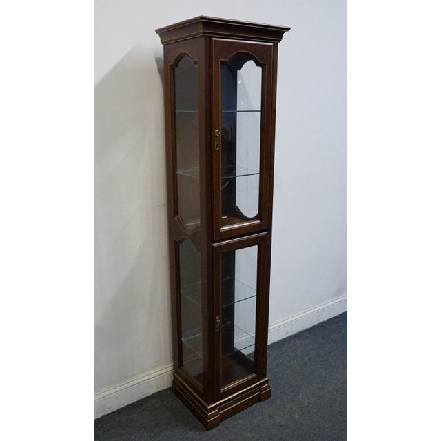 Traditional Jasper Cabinet Traditional Style 16" Petite Lighted Display Curio Cabinet 337-1-N - Olde Fruitwood Finish For Sale - Image 3 of 12