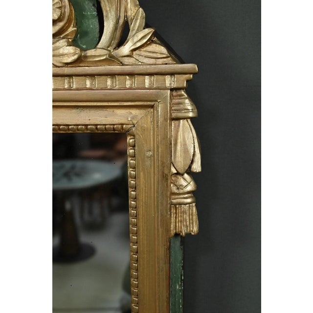 Gold Antique Louis XVI Style Giltwood Mirror, 1890s For Sale - Image 8 of 13