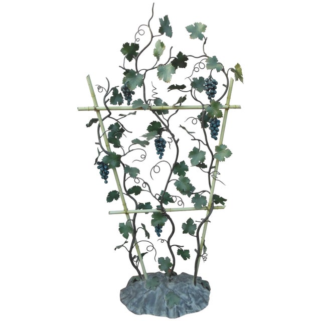 Light Green Vintage Italian Tole Grape Tree For Sale - Image 8 of 8