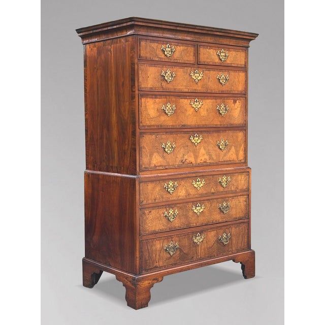 Very fine mid 18th-century george ii burr walnut chest on chest (tallboy) a superb and well proportioned mid 18th-century...
