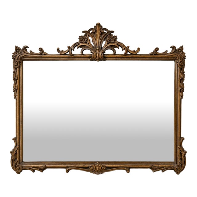 Vintage Crested Wall Mirror For Sale