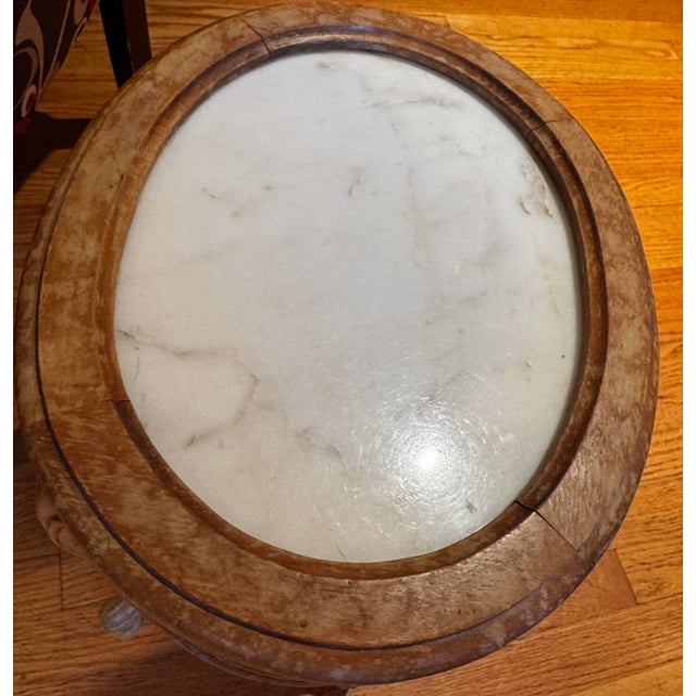 Late 20th Century Vintage Louis XV Style Marble Top Accent Table For Sale - Image 5 of 12