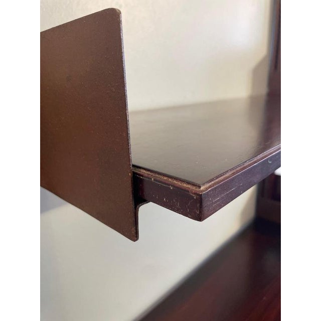 Wooden and Iron Bookshelf with 4 Uprights and Adjustable Shelves, 1970s For Sale - Image 15 of 18