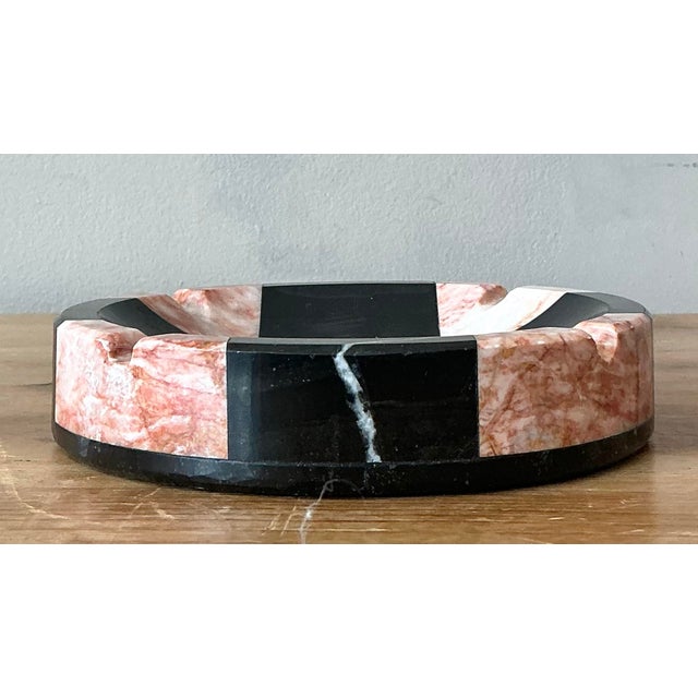 Rose Vintage Postmodern Geometric Stone Ashtray For Sale - Image 8 of 11