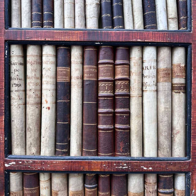 19th Century Trompe L'oeil Panels in Wood, Mirror and Leather, England, Set of 2 For Sale - Image 16 of 18