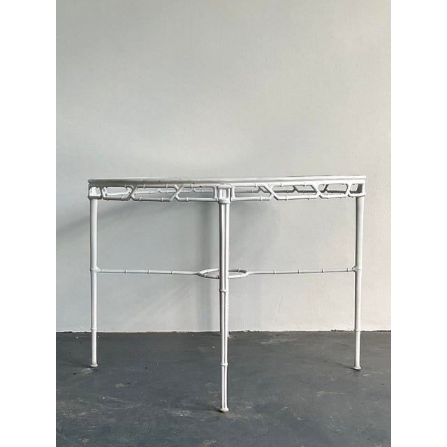 Mid-Century Modern Vintage Boho Cast Aluminum Dining Table After Brown Jordan For Sale - Image 3 of 10