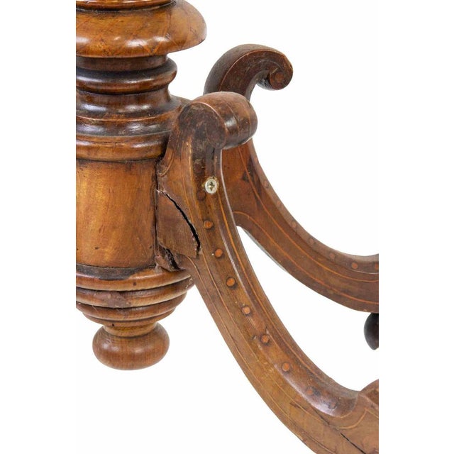 19th Century Maple Coffee Table with Walnut Inlays, Italy For Sale - Image 5 of 9