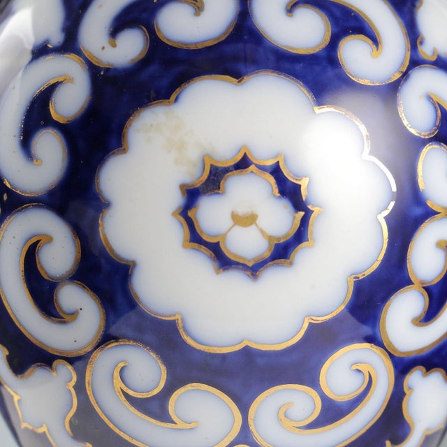 Black Cobalt Blue Porcelain Vases, Set of 2 For Sale - Image 8 of 11