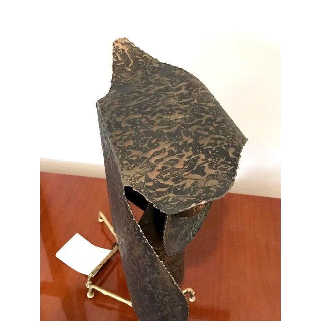 Early 21st Century C. Jere Artisan House Large "Professor" Owl Brutalist Metal Sculpture For Sale - Image 5 of 11