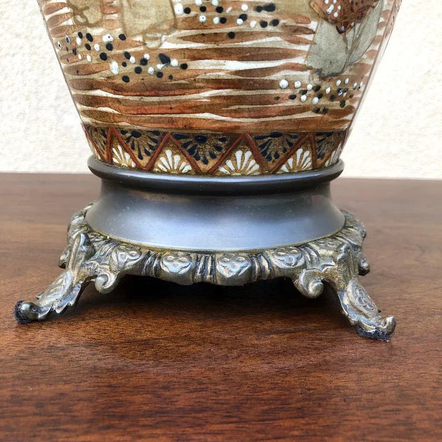 19th Century Oriental Satsuma Vases Ca. 1880 - a Pair For Sale - Image 9 of 13