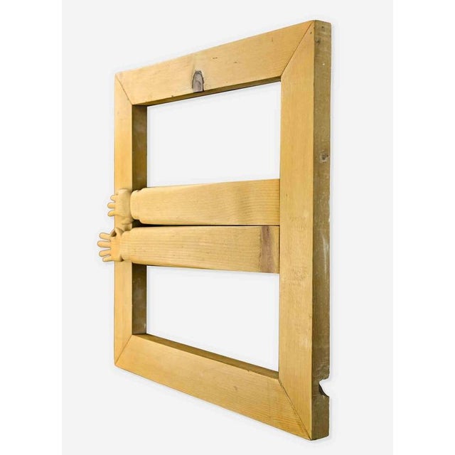 Wooden Picture Frame with Engraved Signature, Italy, 1980s For Sale - Image 3 of 6