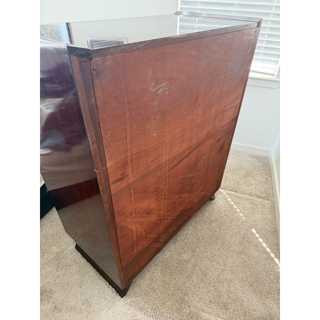 Mid Century Modern Flame Mahogany Tall Dresser For Sale In Charleston - Image 6 of 12