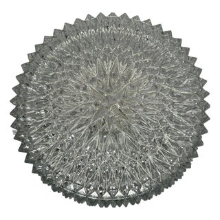 Mid-Century Glass Flush Mount Ceiling Light, 1970s For Sale