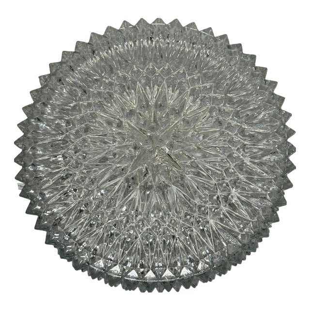 Mid-Century Glass Flush Mount Ceiling Light, 1970s For Sale
