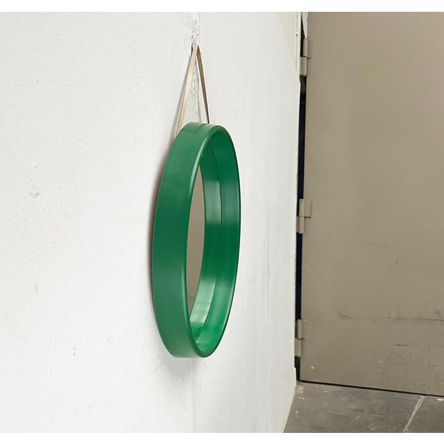 Mid-Century Modern Mid-Century Space Age Green Round Mirror from C.L. Augustson, Norway, 1960s For Sale - Image 3 of 18