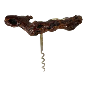 Vintage French Bordeaux Grape Vine Wood Corkscrew Wine Bottle Opener
