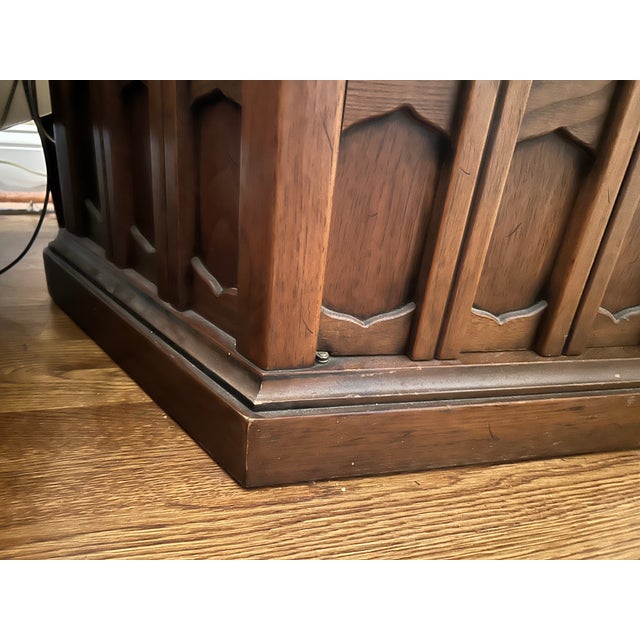 Wood 1970s Vintage Hexagonal Side Table For Sale - Image 7 of 9