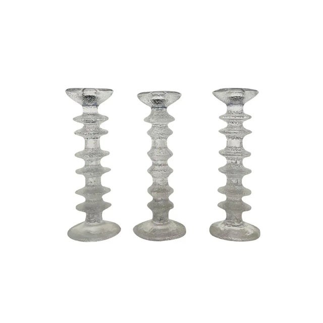 A vintage Mid-Century modern set of twelve 'Festivo' candle holders made of hand blown molded glass, designed by Timo...
