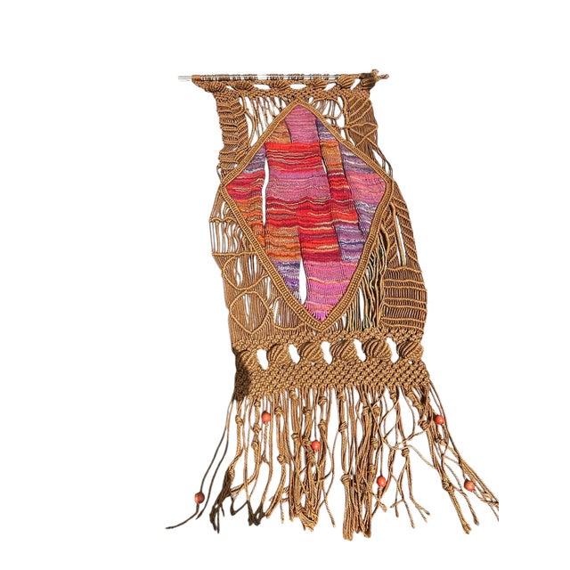 Handmade Wool and Rope Tapestry, 1970s For Sale - Image 4 of 14