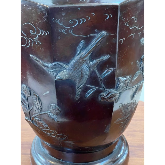 1920s Japanese Bronze Vase Made Into Lamp For Sale - Image 11 of 13