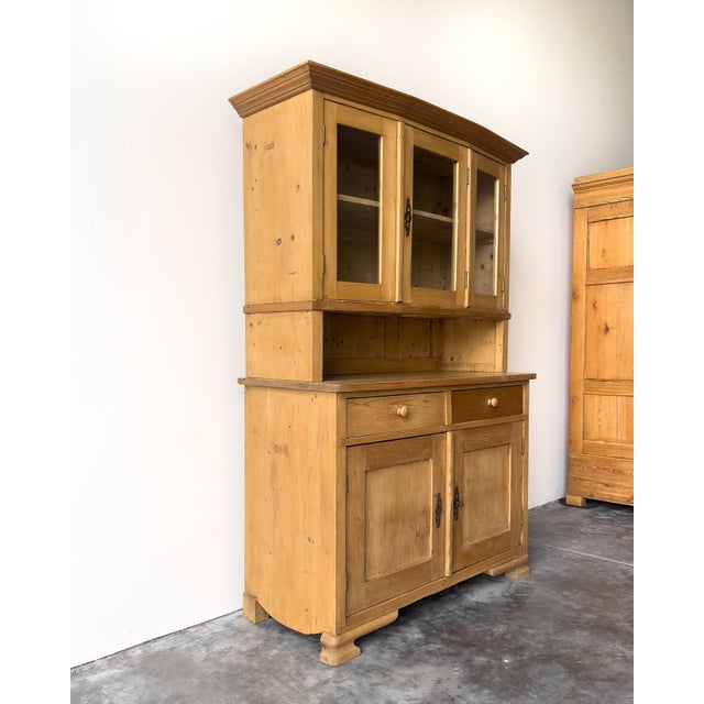 Traditional Antique European Pine Hutch For Sale - Image 3 of 9