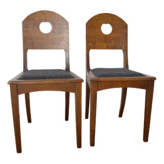 Set of Oak Side Chairs by Richard Riemerschmid for Deutsche Werkstätten Hellerau, 1890s For Sale