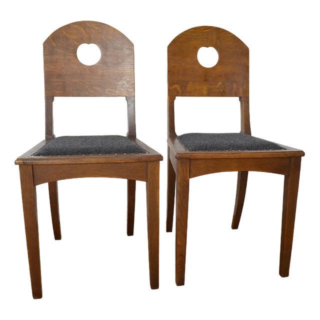 Set of Oak Side Chairs by Richard Riemerschmid for Deutsche Werkstätten Hellerau, 1890s For Sale