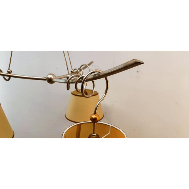 Metal and Parchment Suspension Light For Sale - Image 5 of 18