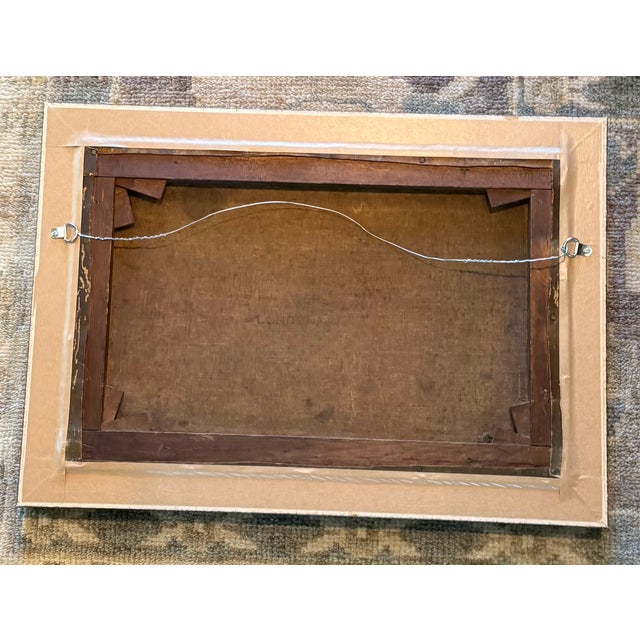 Antique 19th Century Oil on Canvas — Sheep on a Highland Hillside — British School — Ebonized Gilt Frame For Sale - Image 4 of 4