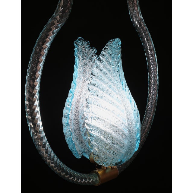1950s Light Blu Murano Glass Chandelier by Barovier E Toso For Sale - Image 17 of 17