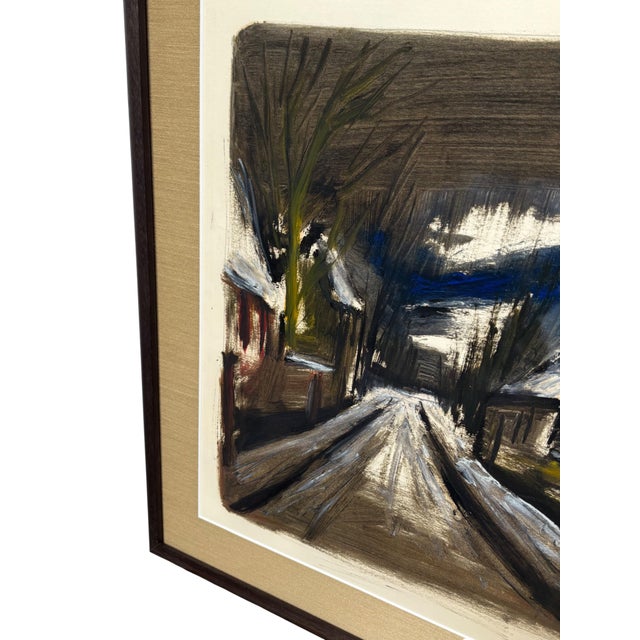 Signed Mid-Century American Painting, Newly Framed in Museum Glass & Walnut Frame For Sale - Image 14 of 15