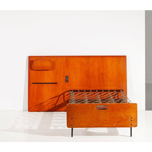 Single Bed with Shelf and Book Holder by Osvaldo Borsani for ABV, 1950s, in Very Good conditions. Designed 1950 to 1959 I...