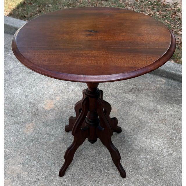 Antique Tilt Top Victorian Side Table For Sale In Dallas - Image 6 of 11