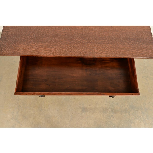 Wood Stickley Brothers Antique Mission Oak Arts & Crafts Desk or Library Table, Newly Refinished For Sale - Image 7 of 13