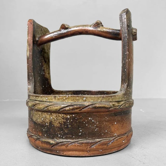 Ceramic Shigaraki Well Ikebana Vase, 1950s For Sale - Image 10 of 10