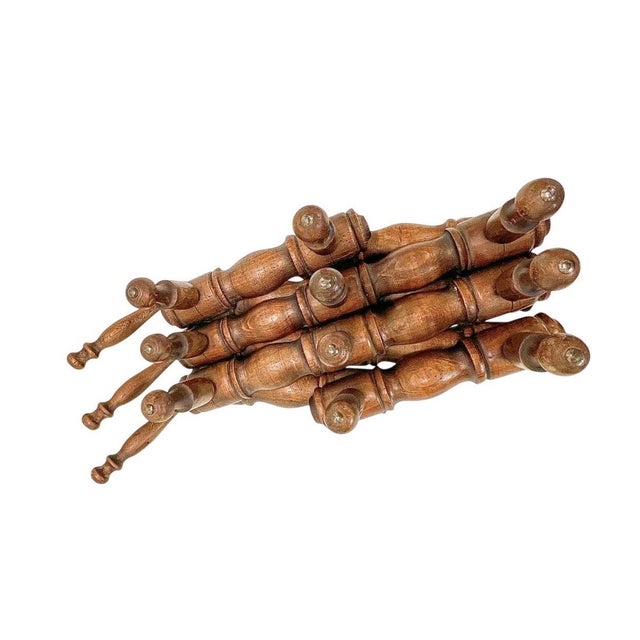 French Wall-Mounted Faux Bamboo Coat Rack, 1940s For Sale - Image 6 of 8