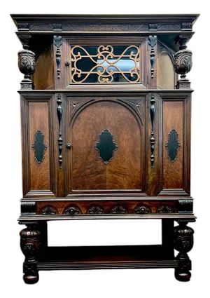 Antique Renaissance Revival Buffet Cabinet With Hutch, C. 1880–1900