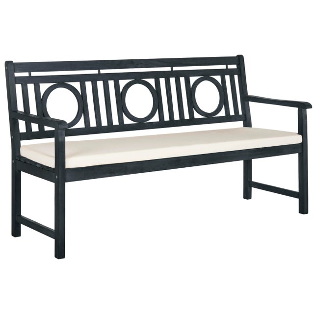 Inspired by furnishings used in the gardens of the great estates in the UK, this dark slate grey acacia wood 3 seat bench...