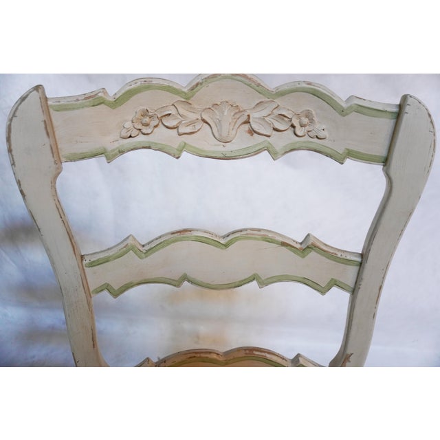 Set of 10 French Country Ladder Back Painted Chairs For Sale - Image 11 of 18